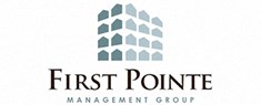First Pointe Management Group Logo in light blue